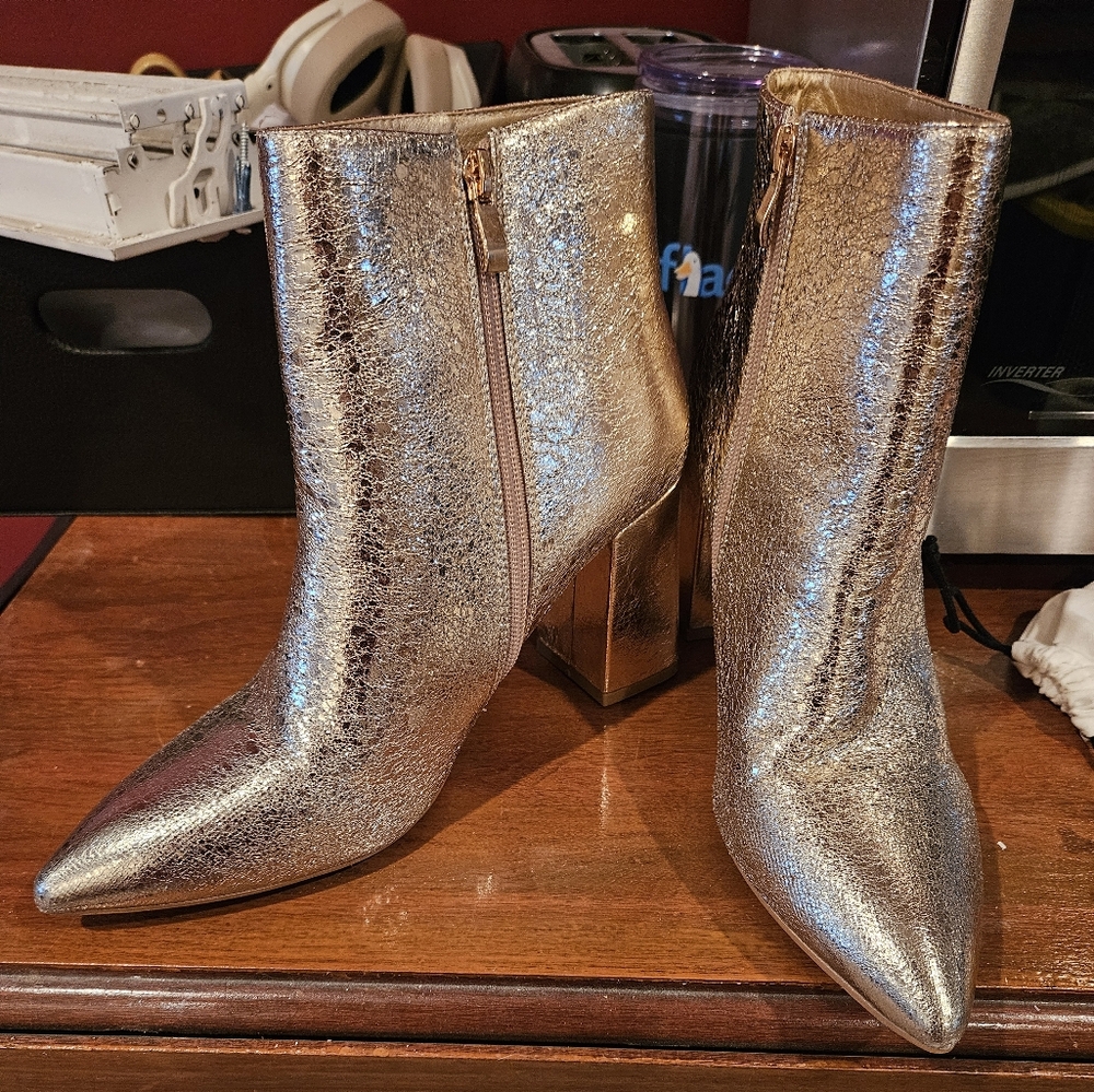 Gold booties